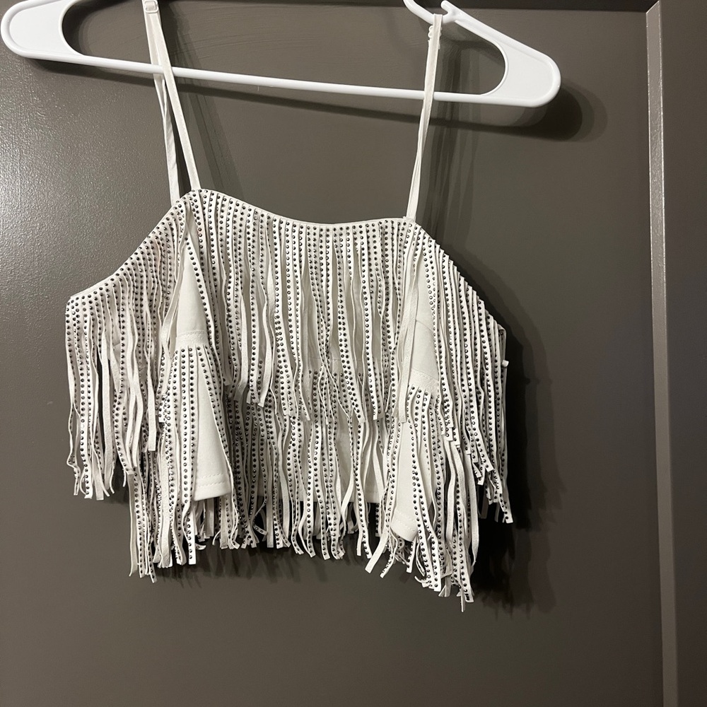 Fringe White Women's Top